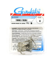 Крючок Gamakatsu тройной Treble Twinex Nickel #4 10шт