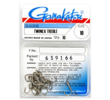 Gamakatsu Hook Triple Treble Twinex Nickel # 10 10pcs