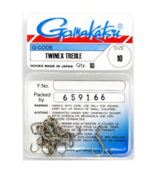 Крючок Gamakatsu тройной Treble Twinex Nickel #10 10шт