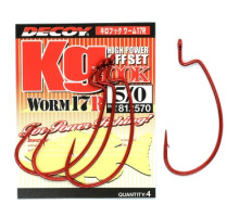 Decoy hook Worm17R Kg Hook R # 5/0 4 pcs / pack