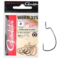 Крючок Gamakatsu офсетный Worm 325 Micro Game Black #6 8шт