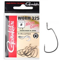 Гачок Gamakatsu офсетний Worm 325 Micro Game Black # 8 8шт