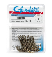 Крючок Gamakatsu тройной Treble 13B  Bronze #2 10шт