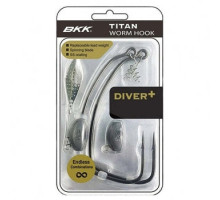 Offset hook shipped BKK Titan Diver+ #6/0
