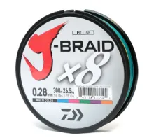 Cord Daiwa J-Braid X8 Multi Color 300m 26.50kg 0.28mm #4.0