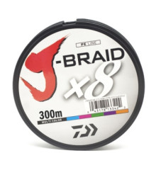 Cord Daiwa J-Braid X8 300m Multi Color 56kg 0.51mm #10.0