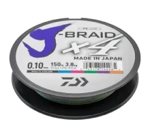 Шнур Daiwa J-Braid X4E 150m Multi Color 3.8kg 0.10mm #0.6