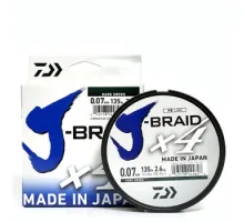 Шнур Daiwa J-Braid X4E 0,15mm 135m Dark Green