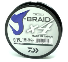 Шнур Daiwa J-Braid X4E 0,19mm 135m Dark Green