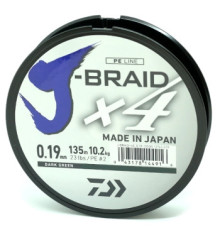 Шнур Daiwa J-Braid X4E 0,19mm 135m Dark Green