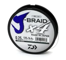 Шнур Daiwa J-Braid X4E 0,25mm 135m Dark Green
