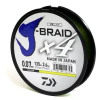 Cord Daiwa J-Braid X4E 0,07mm 135m Yellow