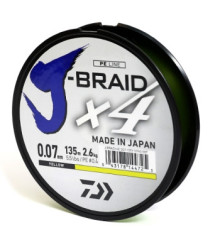Шнур Daiwa J-Braid X4E 0,07mm 135m Yellow