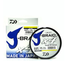 Cord Daiwa J-Braid X4E 0,15mm 135m Yellow