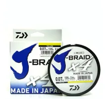 Cord Daiwa J-Braid X4E 0,17mm 135m Yellow