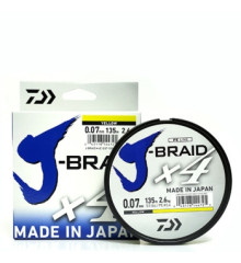 Шнур Daiwa J-Braid X4E 0,17mm 135m Yellow