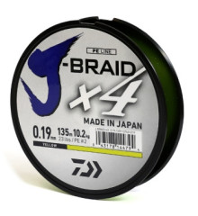 Шнур Daiwa J-Braid X4E 0,19mm 135m Yellow