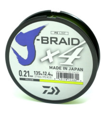 Шнур Daiwa J-Braid X4E 0,21mm-135m yellow