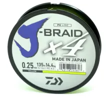 Шнур Daiwa J-Braid X4E 0,25mm-135m yellow