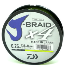 Шнур Daiwa J-Braid X4E 0,25mm-135m yellow