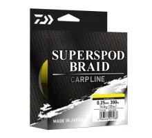 Cord Daiwa Superspod Braid 300m Hi-Vis Yellow 14.4kg 0.25mm
