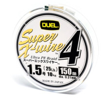 Cord Duel Super X-Wire 4 150m 0.21mm 10kg Silver #1.5