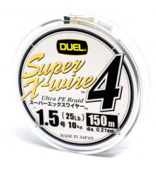 Шнур Duel Super X-Wire 4 150m 0.21mm 10kg Silver #1.5