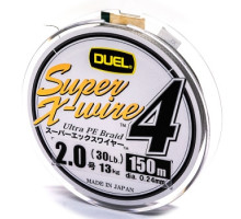 Шнур Duel Super X-Wire 4 150m 0.24mm 13kg Silver #2.0