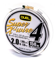 Шнур Duel Super X-Wire 4 150m 0.24mm 13kg Silver #2.0