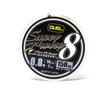 Шнур Duel Super X-Wire 8 150m 0.15mm 7.0kg 5Color Yellow Marking #0.8