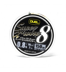 Шнур Duel Super X-Wire 8 150m 0.15mm 7.0kg 5Color Yellow Marking #0.8