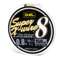 Cord Duel Super X-Wire 8 150m 0.15mm 7kg Silver #0.8