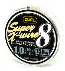 Шнур Duel Super X-Wire 8 150m 0.17mm 9kg Silver #1