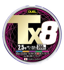 Шнур Duel Tx8 300m 5Color 21.3kg 0.27mm #2.5