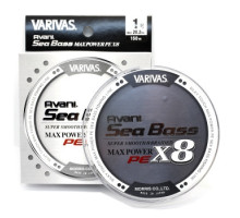 Шнур Varivas Avani SeaBass Max Power X8 Stealth Gray 150m 9.1kg 0.165mm #1.0