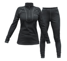Women's thermal underwear Viverra Soft Warm ZIP Black XS