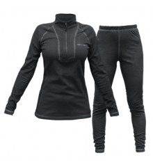 Women's thermal underwear Viverra Soft Warm ZIP Black XS