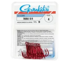 Крючок Gamakatsu тройной Treble 13R Red #4 10шт