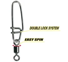 Вертлюжок із застібкою Gamakatsu Hyper Strong Snap With Hyper Swivel №3 32kg (4шт/уп) ц:black
