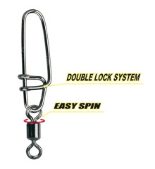 Вертлюжок із застібкою Gamakatsu Hyper Strong Snap With Hyper Swivel №5 98kg (4шт/уп) ц:black