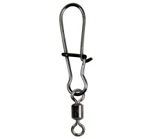 Вертлюжок с застежкой Gamakatsu Hyper EZ Snap With Hyper Swivel №4 48kg (5шт/уп) ц:black