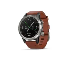 Смарт-годинник Garmin D2 Delta з коричневим шкіряним ремінцем