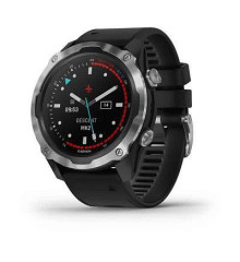 Garmin Descent Mk2 Stainless Steel Smartwatch with Black Strap