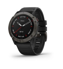Смарт-часы Garmin Fenix 6X Sapphire Carbon Grey DLC с черным ремешком