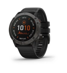 Смарт-часы Garmin Fenix 6X Pro Solar серые титановые DLC с черным ремешком