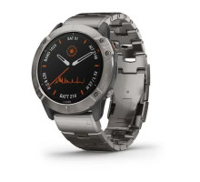 Смарт-часы Garmin Fenix 6X Pro Solar титановые серебристые с титановым ремешком
