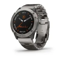Смарт-годинник Garmin Fenix ​​6X Pro Solar титановий сріблястий з титановим ремінцем