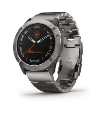 Смарт-часы Garmin Fenix 6X Pro Solar титановые серебристые с титановым ремешком