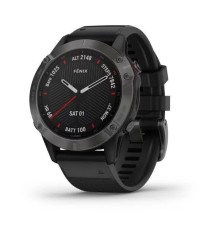 Смарт-часы Garmin Fenix 6 Sapphire, серое покрытие DLC, с черным ремешком