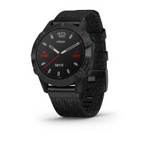 Garmin Fenix ​​6 Sapphire Smartwatch, Black DLC Coating, with Black Braided Strap